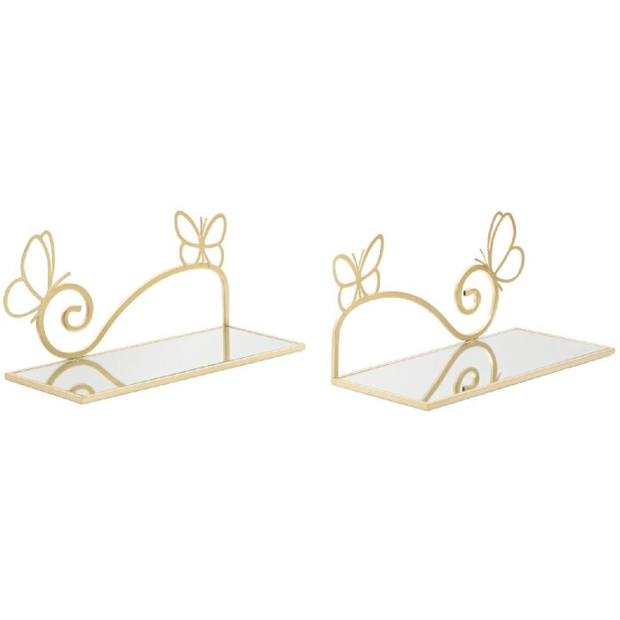Mauro Ferretti soporte de pared juego mariposa 2 piezas 41,5x18x21 cm oro