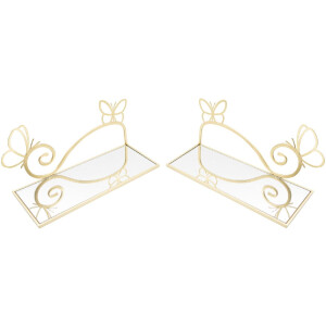 Mauro Ferretti soporte de pared juego mariposa 2 piezas 41,5x18x21 cm oro