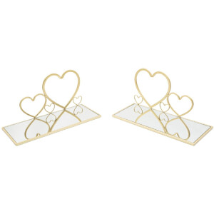Consola de pared Mauro Ferretti juego corazones 2 piezas 41,5x18x21 cm oro