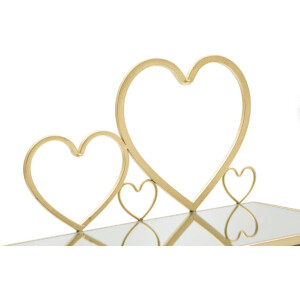 Consola de pared Mauro Ferretti juego corazones 2 piezas 41,5x18x21 cm oro