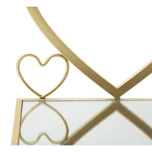 Consola de pared Mauro Ferretti juego corazones 2 piezas 41,5x18x21 cm oro