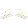 Consola de pared Mauro Ferretti juego corazones 2 piezas 41,5x18x21 cm oro