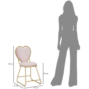Mauro Ferretti silla corazón 37x47x80 cm oro rosa