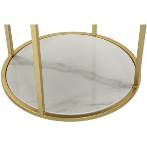 Mauro Ferretti mesita de noche Montpellier Ø 42x48 cm oro crema blanco