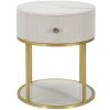 Mauro Ferretti mesita de noche Montpellier Ø 42x48 cm oro crema blanco