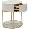 Mauro Ferretti mesita de noche Montpellier Ø 42x48 cm oro crema blanco