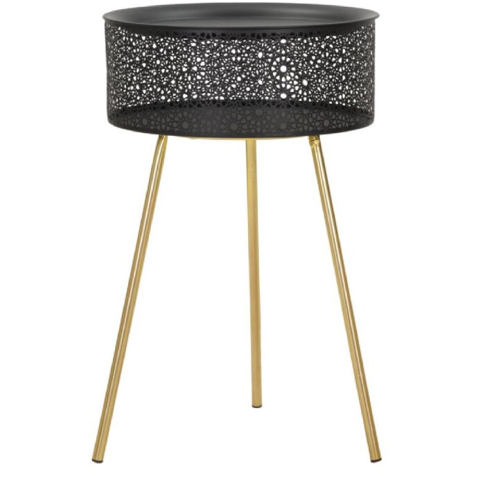 Mauro Ferretti mesa auxiliar Blacky Ø 40x65 cm oro negro