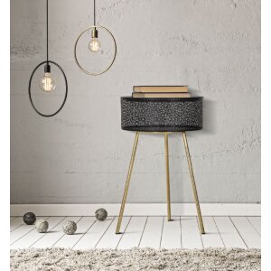 Mauro Ferretti mesa auxiliar Blacky Ø 40x65 cm oro negro