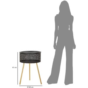Mauro Ferretti mesa auxiliar Blacky Ø 40x65 cm oro negro