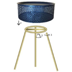 Mauro Ferretti mesa auxiliar Blacky Ø 40x65 cm oro negro