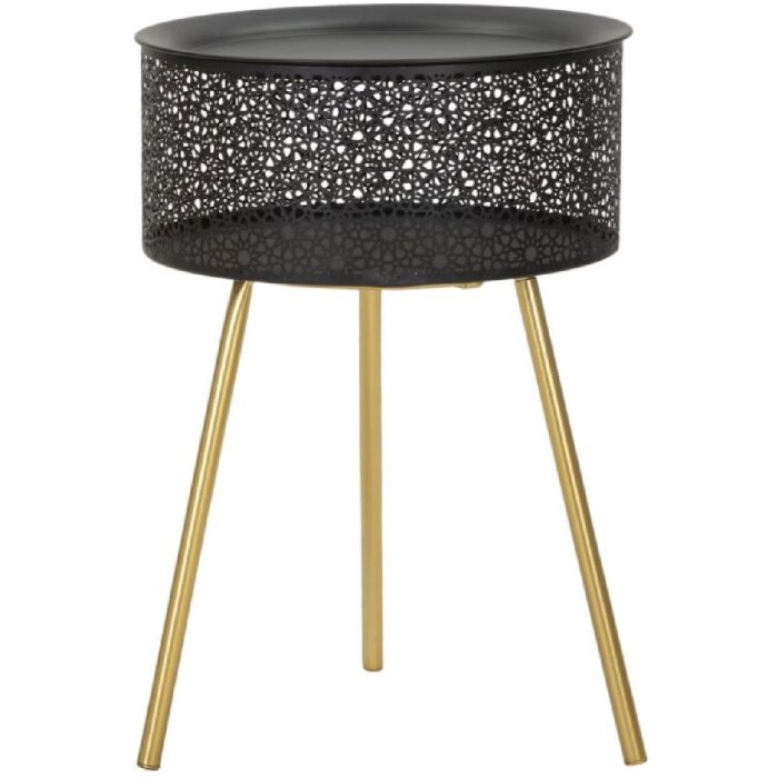 Mauro Ferretti mesa auxiliar Blacky Ø 35x50 cm oro negro