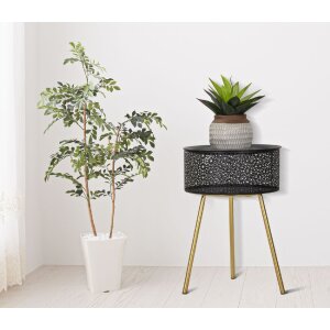 Mauro Ferretti mesa auxiliar Blacky Ø 35x50 cm oro negro