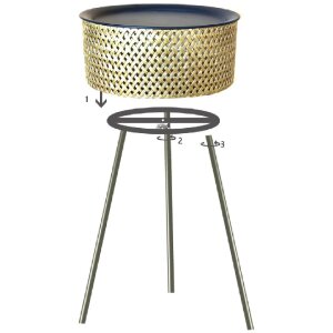 Mauro Ferretti Glovy mesa auxiliar Ø 40x65 cm oro negro