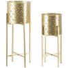 Mauro Ferretti Golvy florero juego de 2 Ø 21x52 y 19x42 cm oro