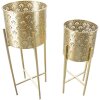 Mauro Ferretti Golvy florero juego de 2 Ø 21x52 y 19x42 cm oro