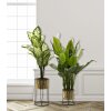 Mauro Ferretti Leavy florero set de 2 Ø 21x40 y 19x22 cm oro negro