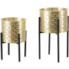 Mauro Ferretti Glissy florero set de 2 Ø 21x38 y 19x28 cm oro negro