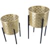 Mauro Ferretti Glissy florero set de 2 Ø 21x38 y 19x28 cm oro negro