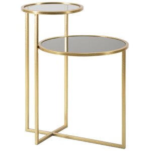 Mauro Ferretti Beistelltisch 2 Ebenen 50x40x60,5 cm gold