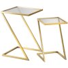 Mauro Ferretti mesas auxiliares Z juego de 2 40x40x60 y 30x30x50 cm oro