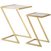 Mauro Ferretti mesas auxiliares Z juego de 2 40x40x60 y 30x30x50 cm oro