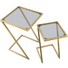 Mauro Ferretti mesas auxiliares Z juego de 2 40x40x60 y 30x30x50 cm oro