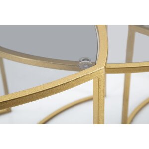 Mauro Ferretti mesa auxiliar Triangle set de 3 Ø 60x50-50x45-40x40 cm oro