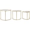 Mauro Ferretti mesa auxiliar Triangle set de 3 Ø 60x50-50x45-40x40 cm oro