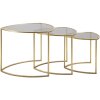 Mauro Ferretti mesa auxiliar Triangle set de 3 Ø 60x50-50x45-40x40 cm oro