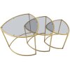 Mauro Ferretti mesa auxiliar Triangle set de 3 Ø 60x50-50x45-40x40 cm oro