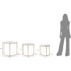 Mauro Ferretti mesa auxiliar Triangle set de 3 Ø 60x50-50x45-40x40 cm oro