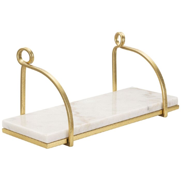 Estantería de pared Mauro Ferretti Mármol 40x16x18 cm oro blanco