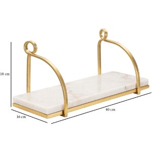 Estantería de pared Mauro Ferretti Mármol 40x16x18 cm oro blanco