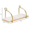Estantería de pared Mauro Ferretti Mármol 40x16x18 cm oro blanco