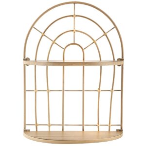 Estantería de pared Mauro Ferretti Arco de estantería doble 34,5x18x45,5 cm marrón