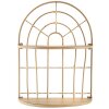 Estantería de pared Mauro Ferretti Arco de estantería doble 34,5x18x45,5 cm marrón