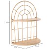 Estantería de pared Mauro Ferretti Arco de estantería doble 34,5x18x45,5 cm marrón