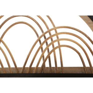 Mauro Ferretti estantería de pared Oporto con ganchos 46x15,5x30 cm negro marrón