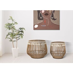 Mauro Ferretti Juego de cestas Fuji 2 piezas Ø 47x39,5-34x36,5 cm marrón