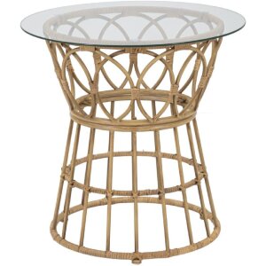 Mesa de centro Mauro Ferretti Panama redonda Ø 50x50 cm marrón