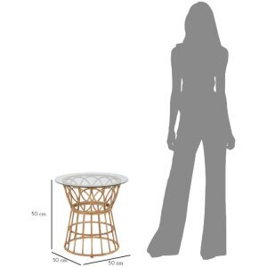 Mesa de centro Mauro Ferretti Panama redonda Ø 50x50 cm marrón