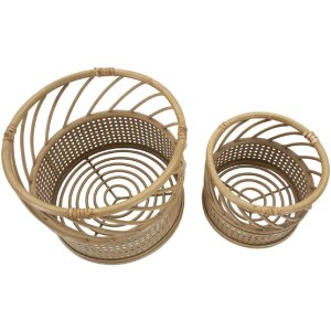 Jardinera Mauro Ferretti Panamá lote de 2 Ø 30x25-22x18 cm marrón