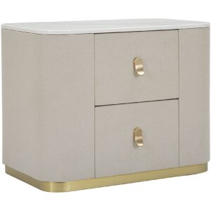 Mauro Ferretti mesita de noche beauty 60x40x47 cm crema oro