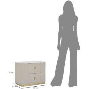 Mauro Ferretti mesita de noche beauty 60x40x47 cm crema oro