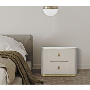 Mauro Ferretti mesita de noche beauty 60x40x47 cm crema oro