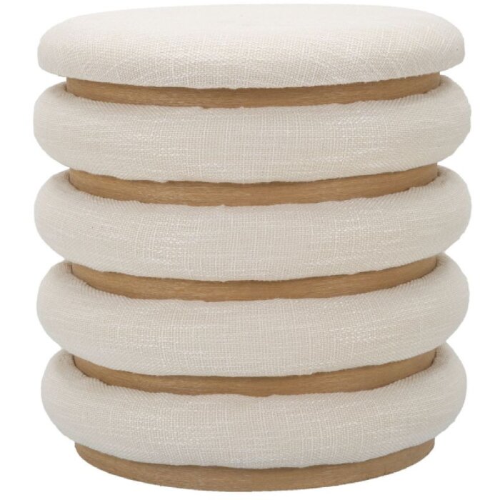 Mauro Ferretti pouf Línea Damasco redondo Ø 40x42 cm natural