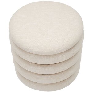 Mauro Ferretti pouf Línea Damasco redondo Ø 40x42 cm natural