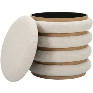 Mauro Ferretti pouf Línea Damasco redondo Ø 40x42 cm natural
