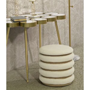 Mauro Ferretti pouf Línea Damasco redondo Ø 40x42 cm natural