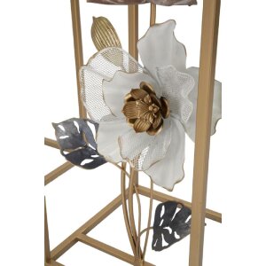 Mauro Ferretti mesa auxiliar flor set 2 piezas 36x36x70-30x30x60 cm multicolor